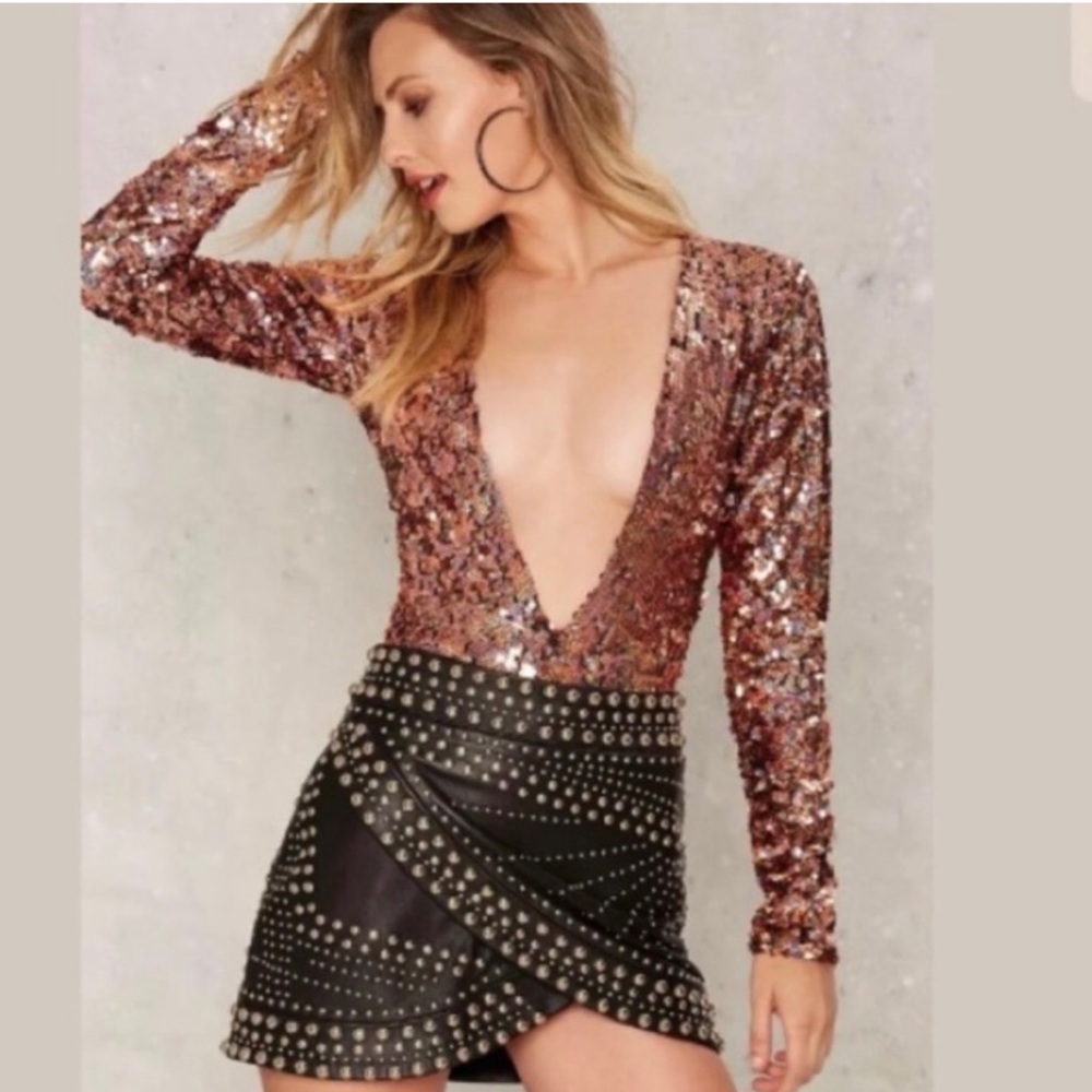 Jaded linden sequin bodysuit